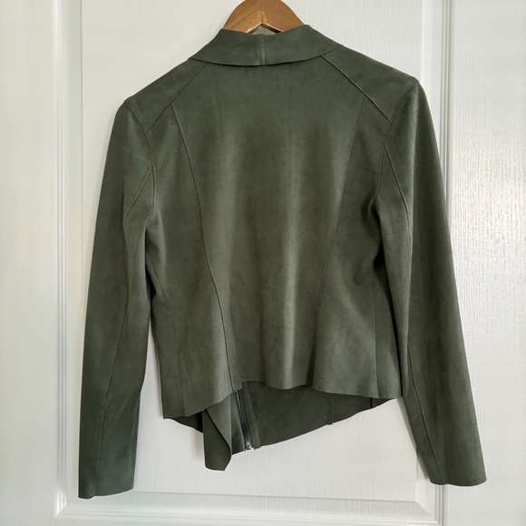 Blank NYC Jacket Faux Suede Draped Moto Green - Picture 4 of 8